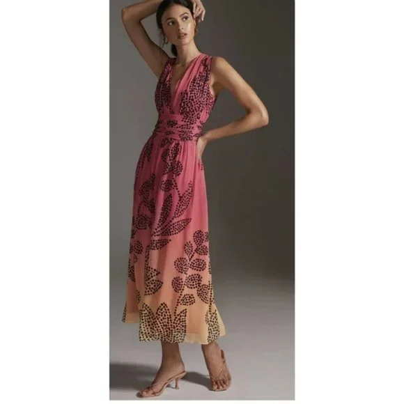 verb by pallavi singhee ruched maxi dress Anthropologie Verb by Pallavi Singhee Ruched Maxi Dress Size 2XS
